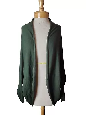 Buy Zara Green Knit Cocoon Style Cardigan Open Sweater Long Sleeve Batwing Sleeves M • 18.44£