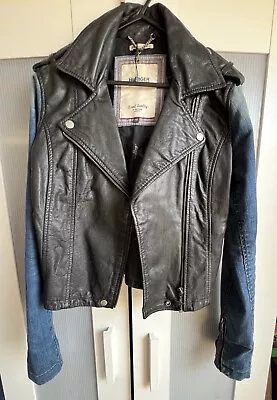 Buy Tommy Hilfiger Leather Jacket W Denim Sleeves • 20£