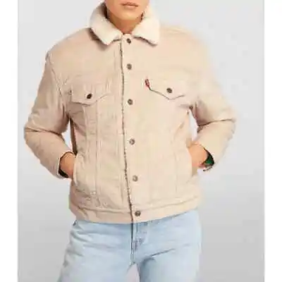 Buy Levi's® Premium NWOT Ex-Boyfriend Corduroy Sherpa Trucker Jacket Size XS • 72.05£