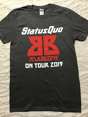 Buy Status Quo Backbone On Tour 2019 Grey Cotton To T Shirt - Sz S • 7.99£