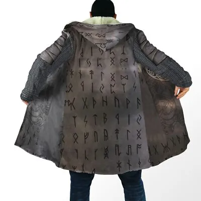 Buy Sherpa Lined Viking Warrior Protect Hooded Cloak Battle Army - AU Stock • 113.74£