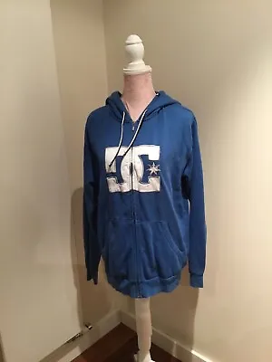 Buy Men’s DC Trainers Blue Hoodie Zip Up Logo White Vintage Size M Oversized • 80£