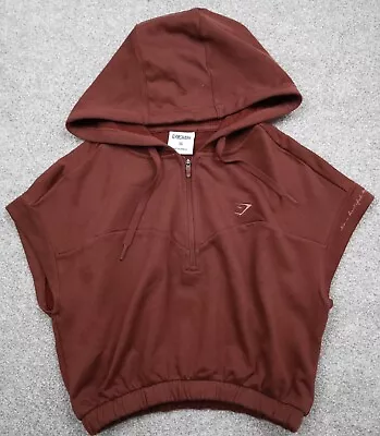 Buy Gymshark X Whitney Simmons Sleevless Hoodie Size XS Chocolate Brown Sports Gym • 11.99£