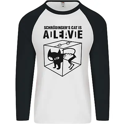 Buy Schrodinger's Cat Science Geek Nerd Mens L/S Baseball T-Shirt • 9.99£