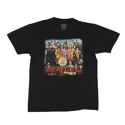 Buy THE BEATLES Lonely Hearts Band T-Shirt Black Short Sleeve Mens L • 15.99£