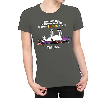 Buy 1Tee Womens Unicorn Eating Skittles Death T-Shirt • 7.99£