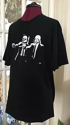Buy Star Wars Boba Fett Darth Vader Pulp Fiction Collab Black T-shirt  Large   #611 • 14.99£