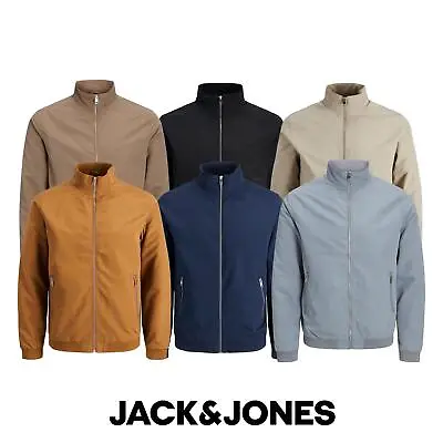 Buy Jack & Jones Mens Bomber Jacket Zip Up Polyester Lightweight Long Sleeve • 24.99£