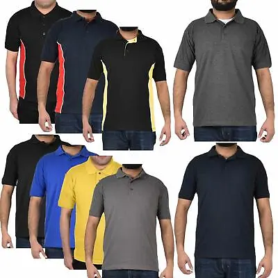 Buy Mens Polo T Shirts Heavy Work Shirt Short Sleeve Tee Polycotton Size XS-2XL • 5.49£