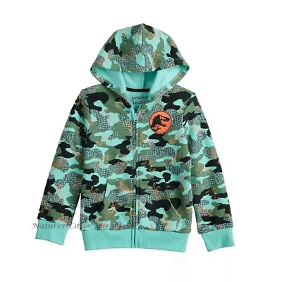 Buy Jurassic World Park Boys Dinosaur Hoodie Jacket Sweatshirt Size 4 5- 12 Camo NWT • 15.76£