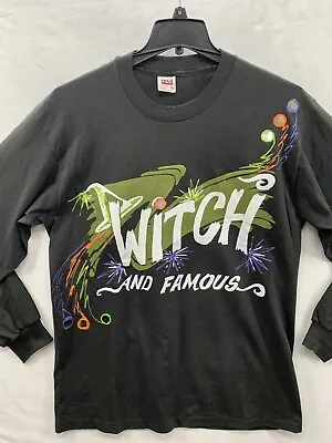 Buy Vintage Anvil Women Grunge Preppy Halloween Sweater Shirt ‘Witch And Famous’ XL • 17.01£