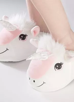 Buy Childrens Christmas Unicorn Slippers Size L / Large /Up To Adult Size 4 • 8£
