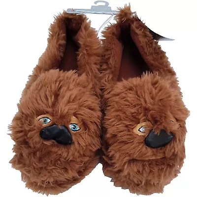 Buy Disney Store Chewbacca Slippers Adults Medium UK 8-9 Star Wars Brown Furry Face • 24.99£