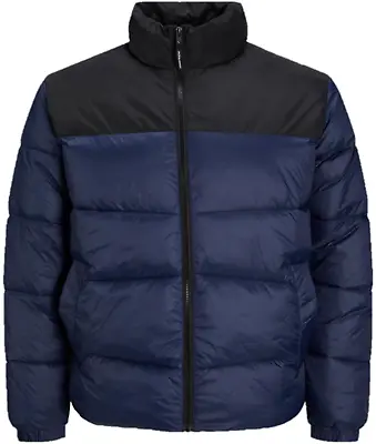 Buy Jack Jones Mens Jacket Navy Puffer Jacket Full Sleeve Bodywarmer Winter Jacket • 19.99£