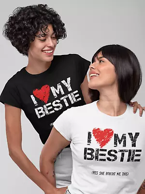 Buy I Love Heart My Bestie Ladies Women's Best Friend Birthday Christmas Cool Gift • 12.99£