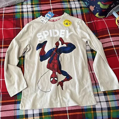 Buy Spiderman Navy Long Sleeve T-shirt Age 7-8 Years NEW With Tags  • 3.50£