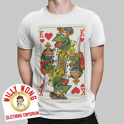 Buy Kermit Frog T-Shirt Playing Card King Hearts Vintage Retro Tee Classic Muppet • 7.97£