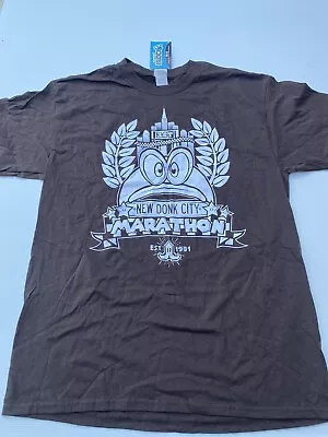 Buy New Donk City Brand New Mario Gamer T-Shirt Brown Size Large Cotton Graphic • 17.35£