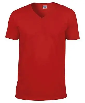 Buy Gildan V-Neck T-Shirt Mens Short Sleeve Plain Ringspun Cotton Softstyle Tee Top • 6.50£