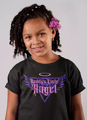 Buy Deadstar Clothing  Daddy's Little Angel  Girls Black T-shirt Age 5-6 Yrs *new • 6.95£