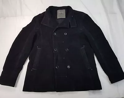 Buy Next Size L Large Mens Black Thick Cotton Double Brested Pea Coat Winter Jacket • 19.98£