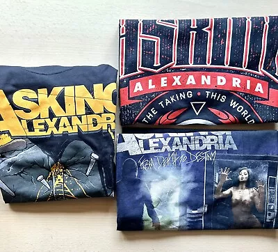 Buy Asking Alexandria T Shirts X3 (Small) Mens, Unisex, Teens, Rock Pop Punk Emo NEW • 18£