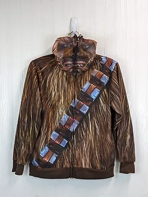 Buy Chewbacca Youth Star Wars Zip-Up Hoodie Face Mask Costume Jacket Size L • 15.79£