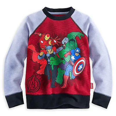 Buy $27 NEW Disney MARVEL Avengers Iron Man Thor Hulk Captain Sweatshirt SIZE 2-3 • 9.64£