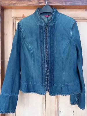 Buy Monsoon Military Steampunk Style Denim Jacket  Size 16  Blue VGC • 24.99£