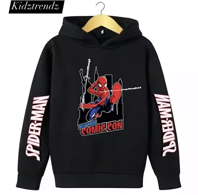 Buy Kids  Boys Girls Teenagers Spiderman Printed  Hoodie Pullover Jumper NEW • 13.99£