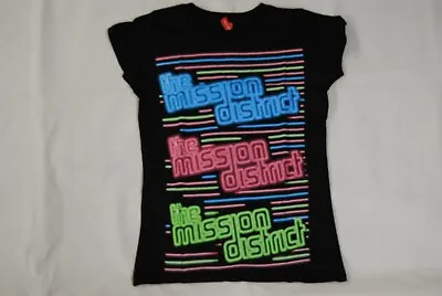 Buy The Mission District Repeat Neon Lights Logo Ladies Skinny T Shirt New Official  • 5.99£