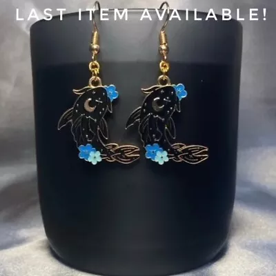 Buy Handmade Gold Black Lunar Moon Koi Fish Earrings Gothic Gift Jewellery • 4.50£