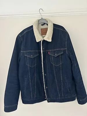 Buy Mens Levis Sherpa Denim Jacket Large • 32.14£
