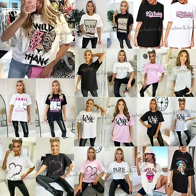 Buy Womens Ladies Short Sleeve 'Paris A La Mode' Slogan Printed T-shirt Tee Tops  • 7.90£