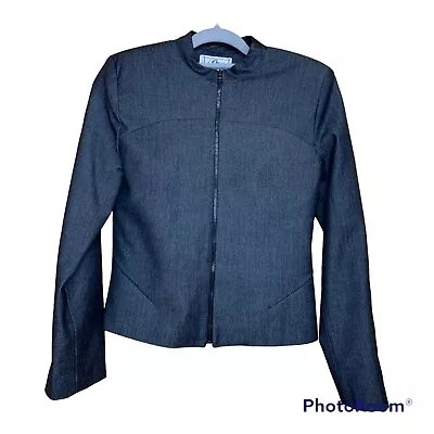 Buy Ladies Zipped Short Blazer Jacket Bez Collection Black Long Sleeves Size 8 • 8.90£