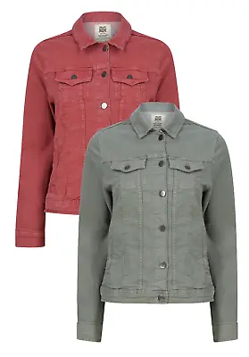 Buy Ladies Rivers Aussie Made Ladies Stretch Denim Jacket Green Red Sizes 6-18 • 14.95£