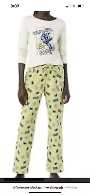 Buy Women’s Disney Flannel Pyjamas Set Marvel Black Panther Size 12 M RRP £24.99 New • 9.99£