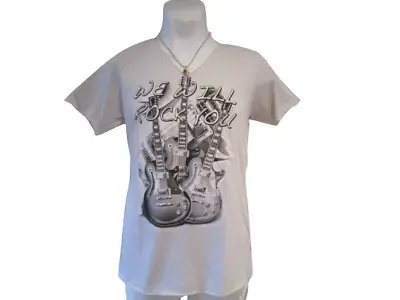 Buy We Will Rock You Guitar Rock Music Heavy Metal Band V Neck Unisex Top T-Shirt • 7.99£