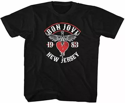Buy Bon Jovi New Jersey Child Kids Black T Shirt Bon Jovi Boys/Girls Youth Tee • 15.95£