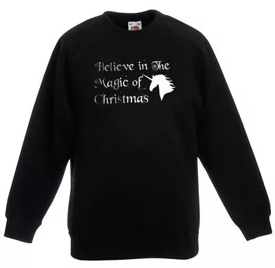 Buy Adults Believe In The Magic Of Christmas Festive Unicorn Unisex Christmas Jumper • 18.44£