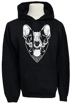 Buy Unisex Gothic Hoodie Cat Kitty Skull Satanic Tattoo Moon Spider Web • 34.50£