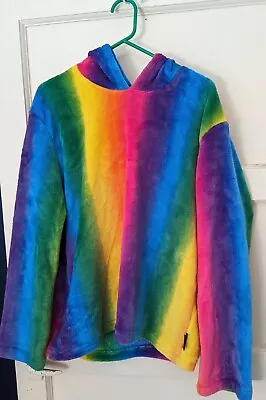 Buy Rainbow-coloured, Fleecy Hoodie, Size 10/12 By Mollycoddle • 2£