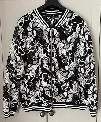 Buy Simply Be Black White  Floral Jacket UK Polyester Lightweight • 16£