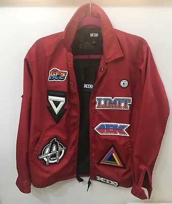 Buy Kix Xic Jacket Metal Red Mesh Lining Size M Rain Snap Front Rubber Patches RARE! • 39.99£