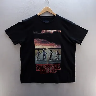 Buy Stranger Things T Shirt Large Black Graphic Print Netflix TV Show Short Sleeve • 8.09£