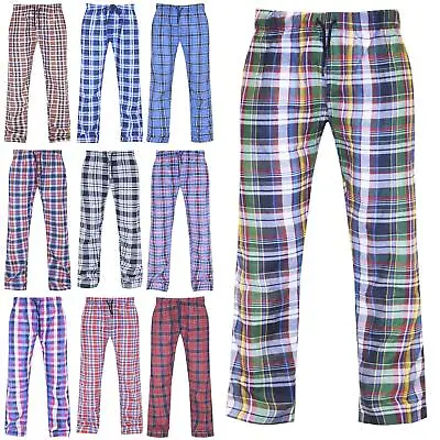 Buy Mens Pyjama Bottoms Stripe Pant Cotton Woven Check Loungewear PJs Soft Nightwear • 5.99£