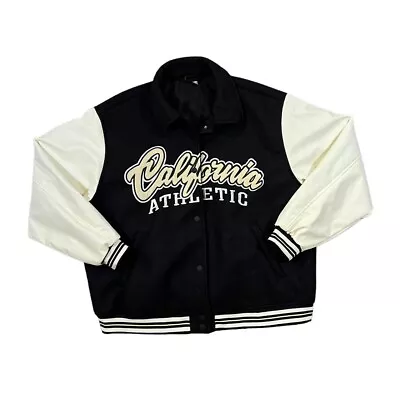 Buy H&M  CALIFORNIA ATHLETIC  Embroidered Varsity Letterman Bomber Jacket Large • 15£