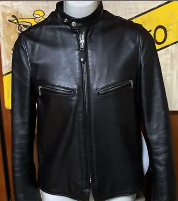 Buy Schott Arrow 7009 Stand-up Collar Single Riders Jacket Men Size 34 Black • 509.06£