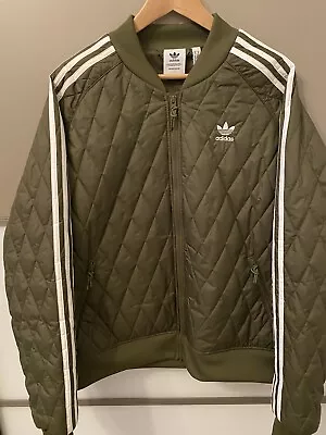 Buy Adidas Prime Green Quilted Bomber Jacket, Mint Condition, Size M • 35£