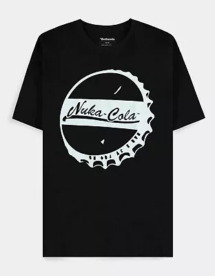 Buy Official Fallout Nuka-cola Bottle Cap White Print Black T-shirt • 19.99£